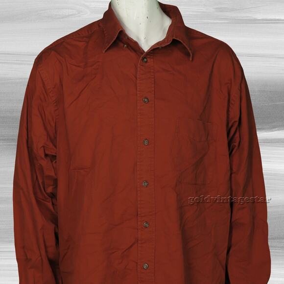 Roundtree & Yorke Copper Brown Button Down Dress Shirt XLT - Picture 1 of 8